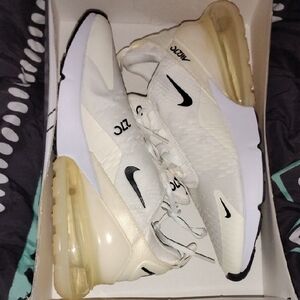 Nike Women's Air Max 270 White and Black Sneakers